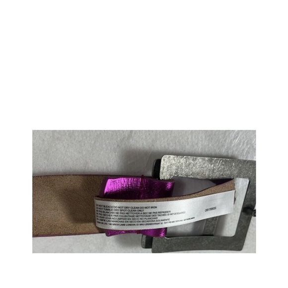 Free People Belt Women Sz M/L We The Free Rowan Metallic Pink Leather Belt - Picture 8 of 11